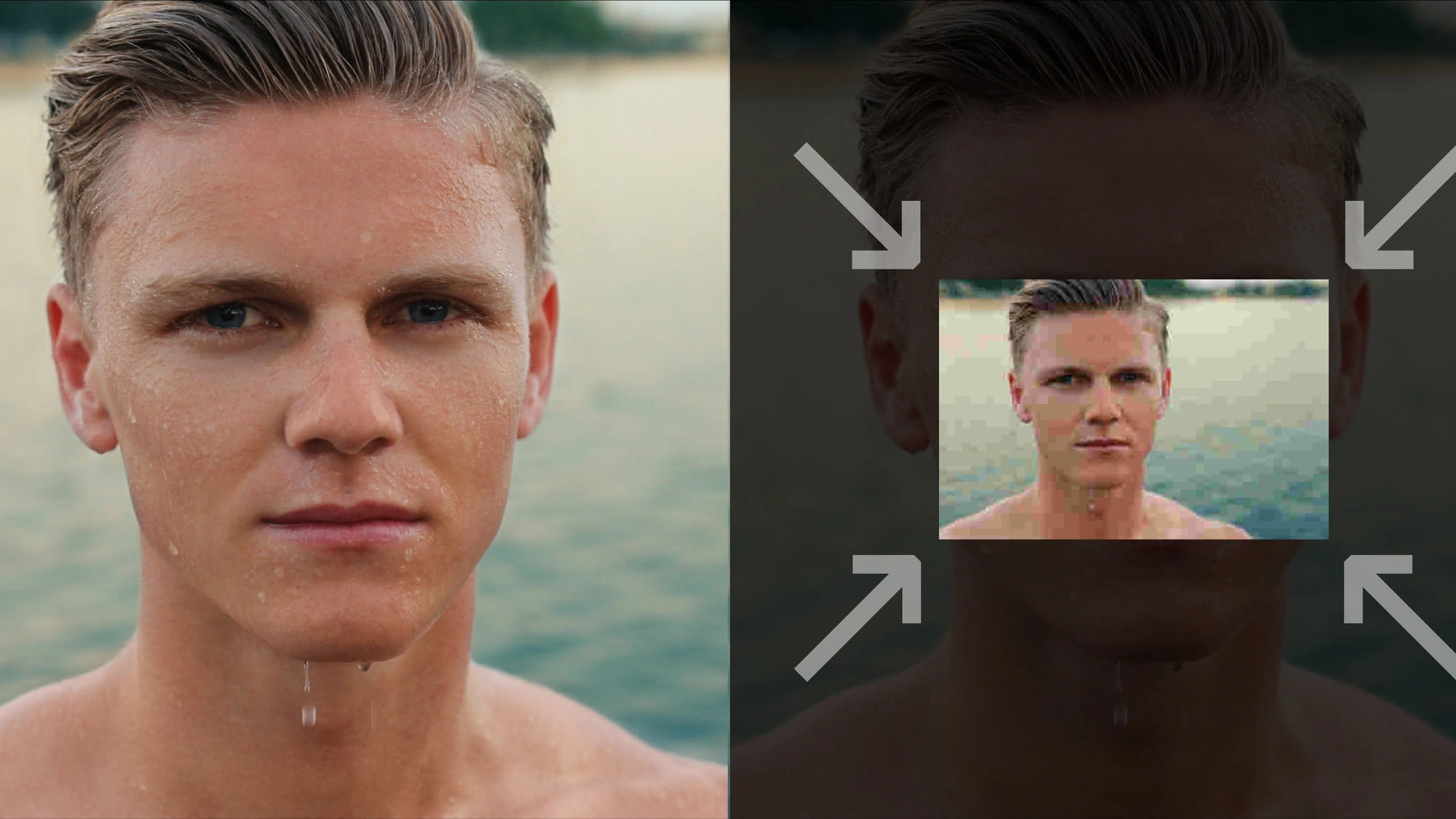 before and after image compression example